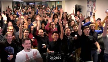 SpaceX employees cheering at Redmond satellite facility