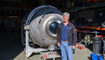 OceanGate CEO Stockton Rush with Titan submersible during construction