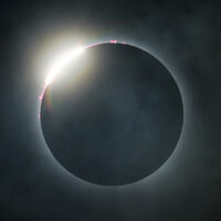 Diamond-ring effect before total solar eclipse