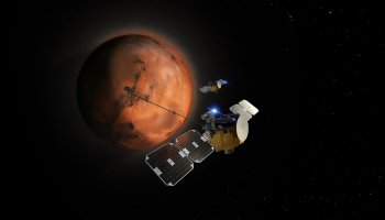 Illustration: ESCAPADE probes orbiting Mars