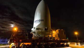 Amazon satellite payload arrives at ULA Vertical Integration Facility