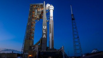 Starliner atop Atlas V rocket on Florida launch pad