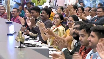 Scene at India's Mission Control after touchdown of Vikram moon lander