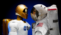 Robonaut 2 and astronaut suit